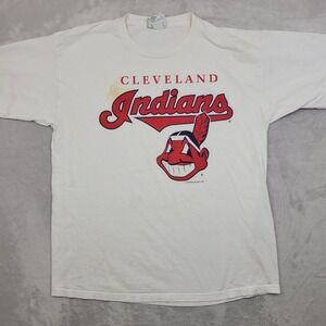 Cleveland‎ Indians Shirt Mens XL Short Sleeve Chief Wahoo Vintage 90s LEE Sport*
